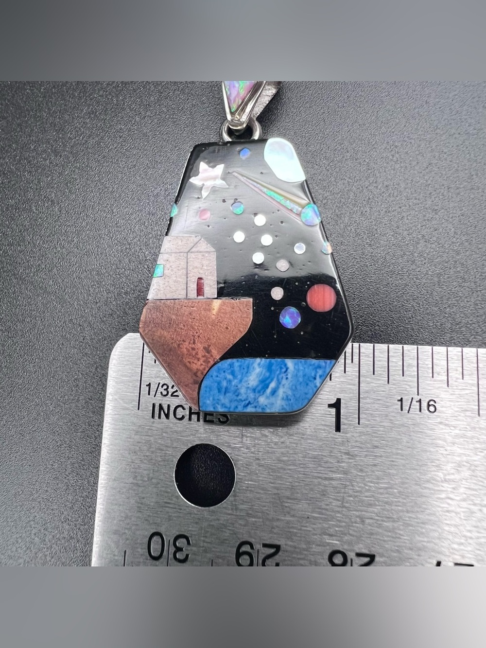Sterling Silver Galaxy Inlay Pendant - Cliff House - Picture 5 of 5
